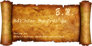 Böhler Manfréda névjegykártya